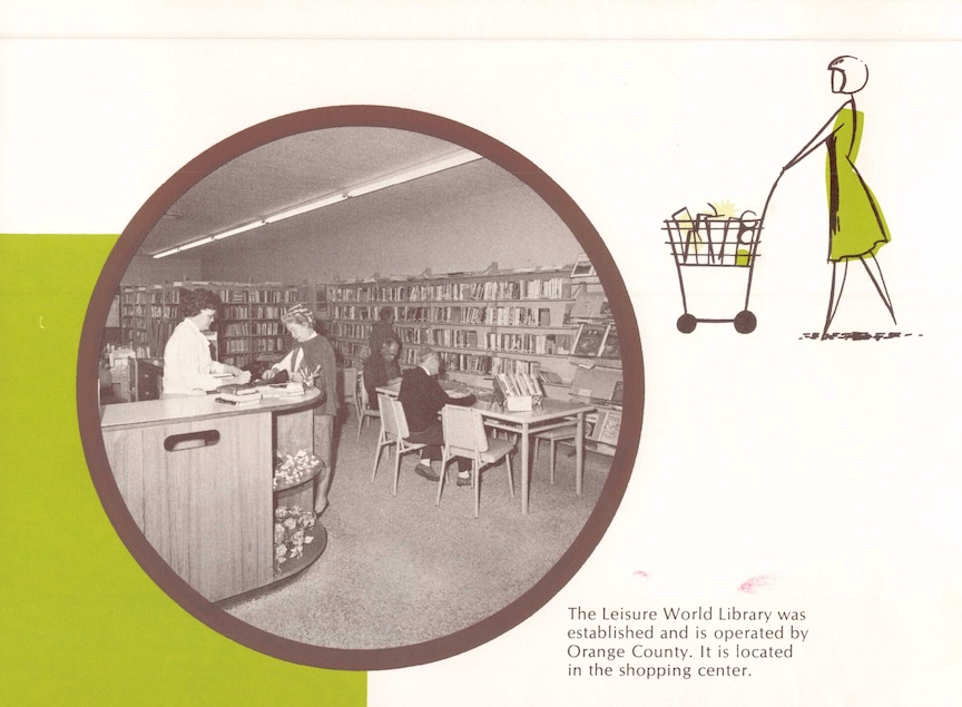Sales brochure from 1969 showing library in the shopping center.